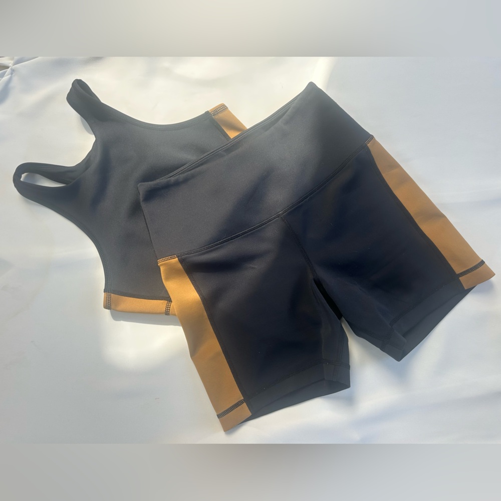 Black and Gold Women's Athletic Shorts/Top Set!